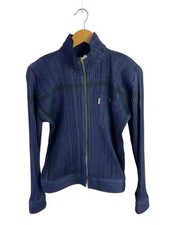 ISSEY MIYAKE/Denim Transfer/Pleated Jacket/5/Polyester/Navy/PP33-JC722