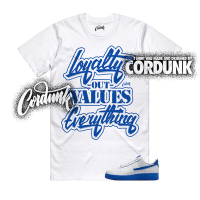 Air Force 1 Game Royal Blue White Hyper Dunk Low T Shirt Match LYLTY
