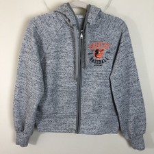 Baltimore Orioles Wear by Erin Andrews Full Zip Knit Hoodie Womens Sz M Gray MLB