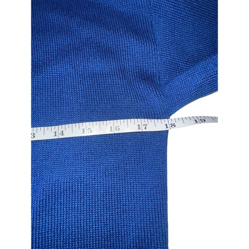 American Vintage Keneth Too! Blue 80s Acrylic Sweater Made in USA Size M - Picture 6 of 8