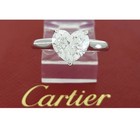 Rare Cartier Solitaire Heart-Shaped Diamond Ring 2.09 ct Platinum Rtl $70K — photo 1