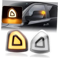 Side Tow Mirror Turn Signal Lights LED Compatible for 2 Pins,Amber Light,Clear