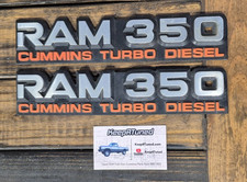 92-93 Dodge Ram 350 D350 Cummins Turbo Diesel Fender Emblem Badge Oem Pair Of 2 92-93 Dodge Ram 350 D350 Cummins Turbo Diesel Fender Emblem Badge Oem Pair Of 2