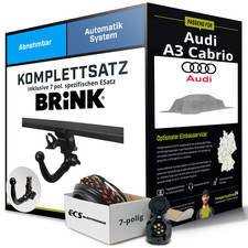 Für AUDI A3 Cabrio 8V Anhängerkupplung abnehmbar +eSatz 7pol 10.2013-06.2016 AHK