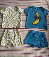 2 Pack Banana Pyjamas Age 2-3 Years Excellent Condition F&F Tesco