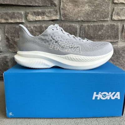 Mens 8 D - Hoka Mach 6 Sneakers Shoes Gray Stardust White 1147790 SLBS NEW