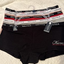 NAUTICA WOMEN  S BOYSHORT PANTIES UNDERWEAR 5 PACK XL COTTON SPANDEX