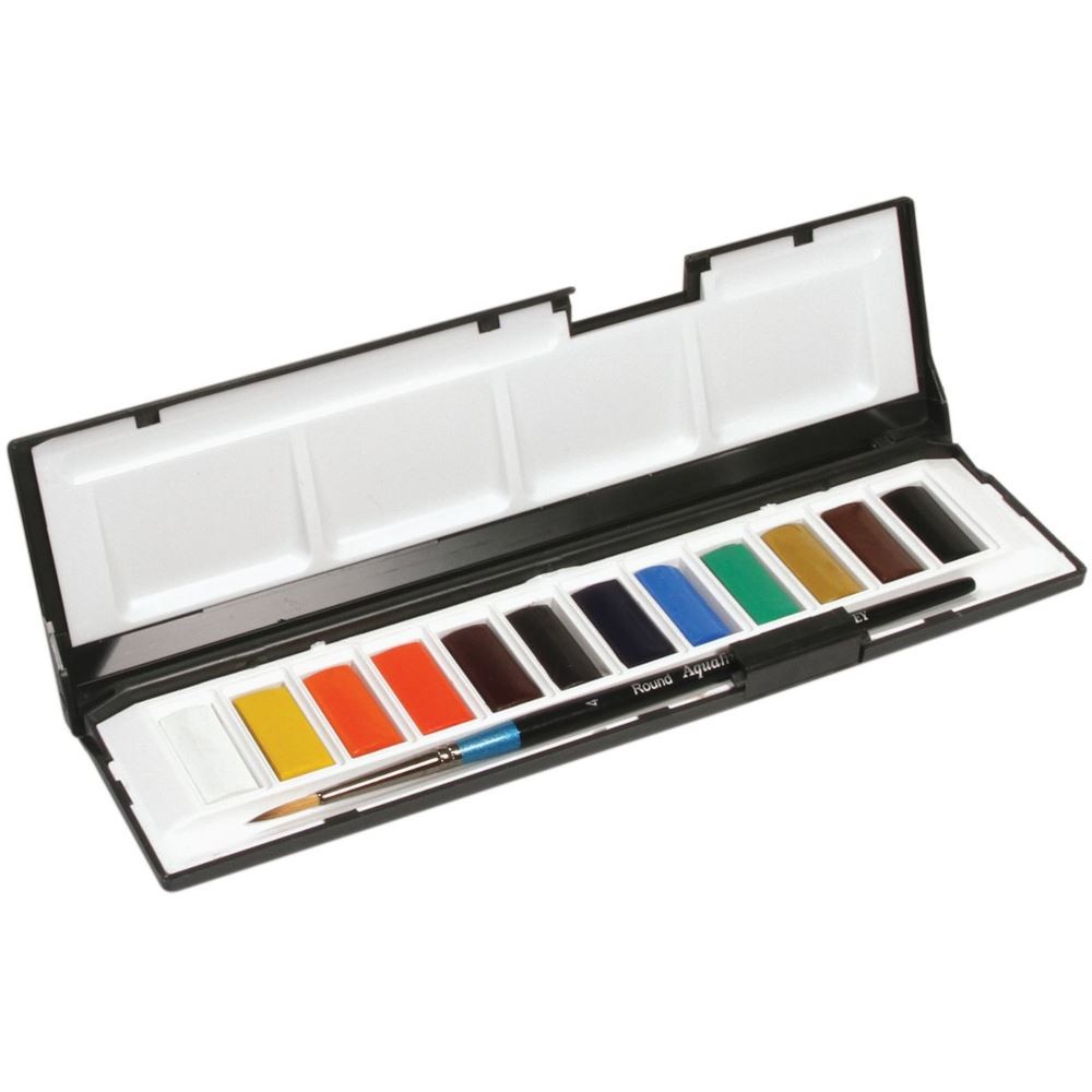 Daler Rowney Aquafine Watercolour 12 Whole Pan Set