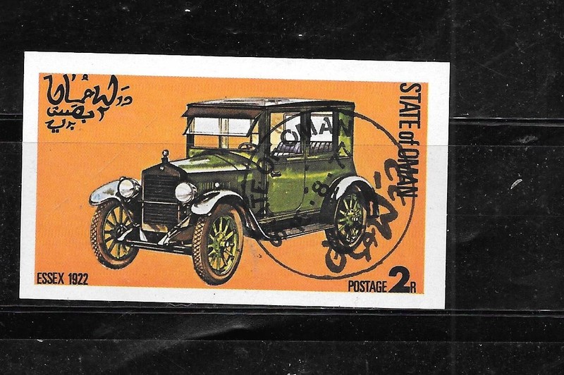 STAFFA SCOTLAND 1977 ESSEX CARS CTO USED XF OLD IMPERF SOUVENIR SHEET STAMP