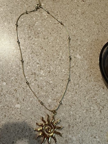 Sonne Gold Halskette Kette Damen Anhänger Glied Grob Spirale " - Bild 5 von 8