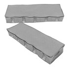 2pcs Grey Non-woven Storage Bag Under Bed Clothing Container Case Sundries