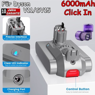 Für Dyson V11 SV15 Akku Click-In 6000mAh 25.2V Absolute Staubsauger V15 Detect