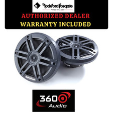 Rockford Fosgate M0-65B 6.5" 4 Ohm Marine Audio Speakers Boat UTV Black Pair