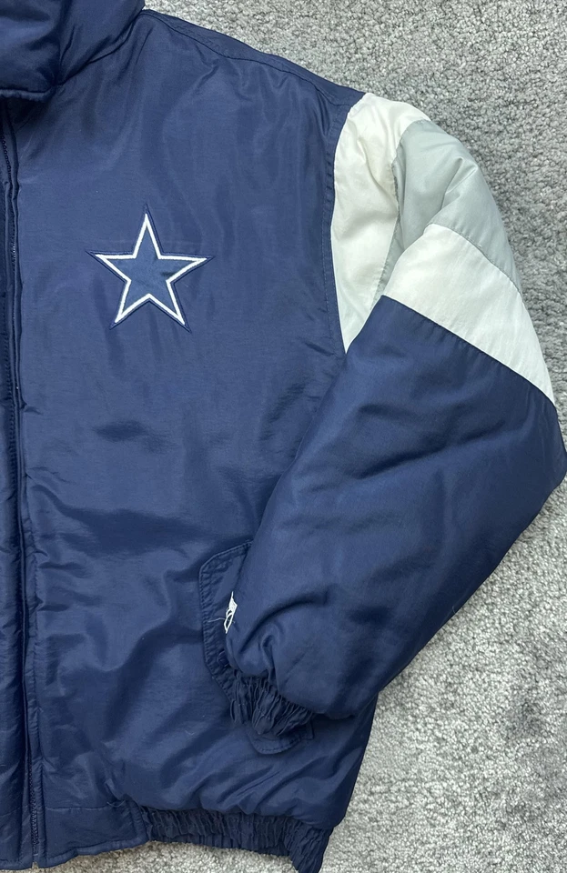 Vintage Dallas Cowboys Jacket Youth XL 18-20 Blue NFL Football Hooded Logo 7 90s - Image 2 of 4