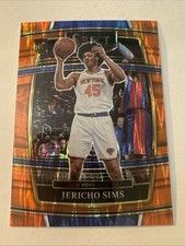 2021-22 Panini Select Jericho Sims Orange Flash Prizm RC #87 New York Knicks
