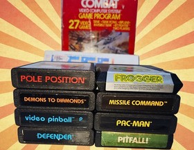 CLEAN/Restored Atari 2600, 9 Games (1 CIB), AC Plug, 1 CX-40!