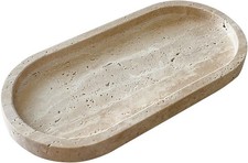 Natural Marble Oval Tray Ornaments Vintage Small Tray Storage Dish for Counter,