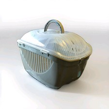 Cat Carrier Kennel Top Loading Indoor Outdoor Pet House Crate Large Gray New