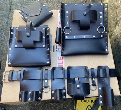 Maßgefertigter Leder-Werkzeuggürtel & Taschen Dachdecker Gerüstbau Schreiner Bushcraft Ziegel