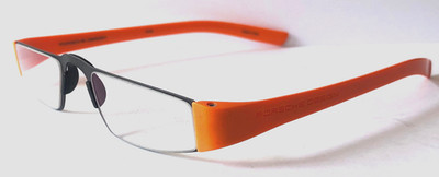 Porsche Design P 8801 VB orange +1,00 Nahbrille +4,0 Halbbrille-Lesebrille NEU