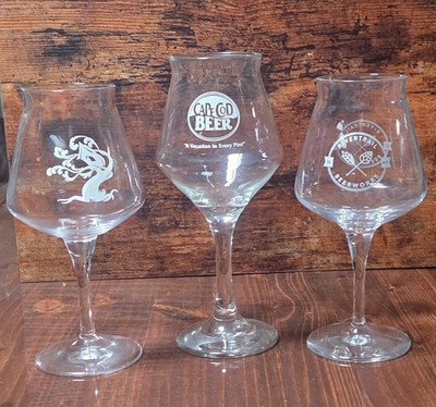 3 Teku Beer Glasses Tree House Cape Cod Rivertrail 
