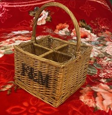 Fortnum and Mason F&M Wicker Hamper 4 Bottle Wine Basket