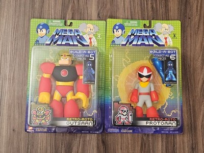 New Sealed Megaman Retro Roto Protoman and Gutsman Action Figures