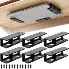 2 Pack 6 PCS Under Desk Laptop Mount Anti-Scratch Silicone Pad Holder Shelf