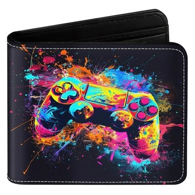 Fakcrkun Kinder Geldbörse für Jungen, Gaming Thema Geldbörse, 11,5*9,5*2cm, Schwarz 