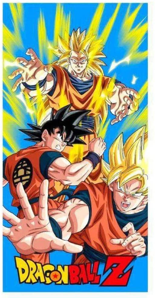 DRAGON BALL Telo Mare GOKU SS Asciugamano Grande TELO MARE Spiaggia 70x140 см