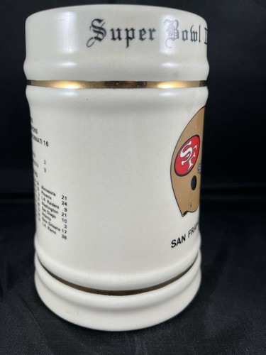 San Francisco 49ers 1989 Super Bowl XXIII Champions Vintage Ceramic Beer Stein - Picture 9 of 13
