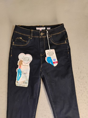 Wanna Betta Butt Womens Jeans 7 Juniors Blue High Rise Skinny Dark Denim - Picture 5 of 15