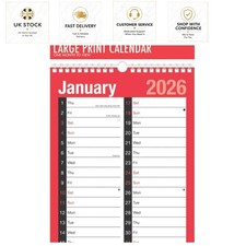 Versatile 2026 A4 Wallplanner - Stylish  View Calendar for Home & Office