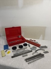 VTG 1970s Era A. C. Gilbert Erector Set In Red Plastic Case LOTS Of Pieces