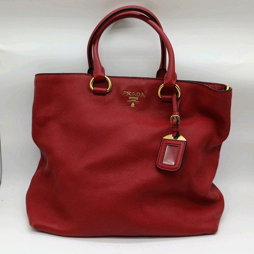 - PRADA Handbag 'Borse Vitello Daino' Leather + Shoulder Strap -