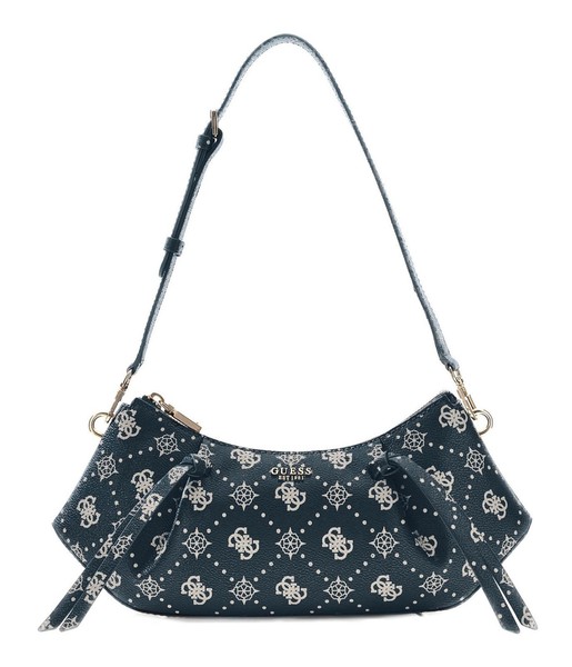 Guess Allegra Shoulder Bag Schultertasche Tasche Blue Logo Dunkelblau Creme Neu-image