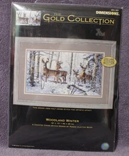 WOODLAND WINTER cross stitch kit GOLD COLLECTION Dimensions USA Deer  NIP