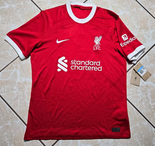 NWT Nike Liverpool 23/24 Virgil Van Dijk #4 Red Home Soccer Jersey Men's Medium