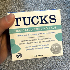 TUCKS Medicated Cooling Hemorrhoidal Pads, Witch Hazel 50 w/w, 100 ct