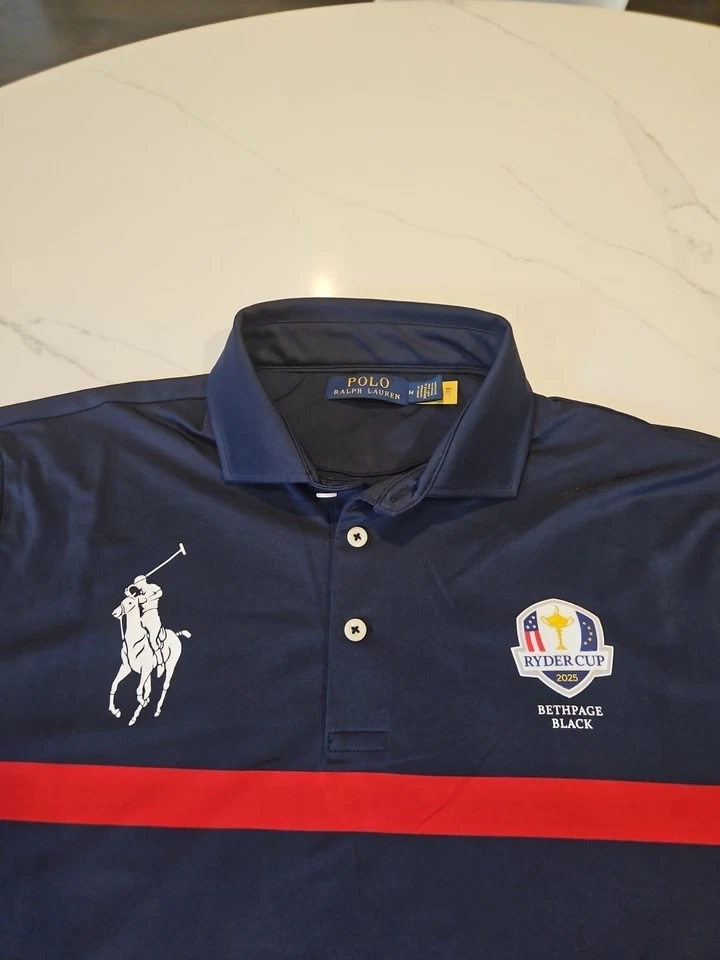 Camisa polo masculina média 2025 Ryder Cup Ralph Lauren exclusiva voluntária nova na caixa - Imagem 2 de 4