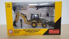 Retroexcavadora de pivote central Caterpillar CAT 420E 1/50 con accesorios (Norscot #55143)