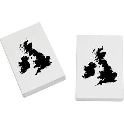 2 x 45 mm ''British Isles Map'' Radiergummis / Gummis (ER00057247)