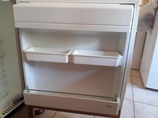 White Under-Counter Fridge, Single Door, Manual Defrost, 2 Shelves, 2 Drawers