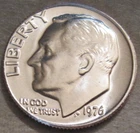 SELLING AS SHOWN - 1976 P UNCIRCULATED ROOSEVELT DIME ~ NICKEL CLAD COPPER ~ 498