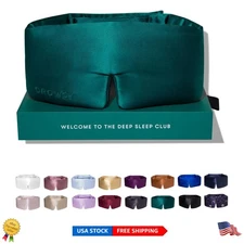 Padded Green Sapphire Silk Sleep Mask - Beautifully Crafted for Restful Nights