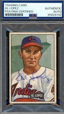 Al Lopez PSA DNA Vintage Signed 1951 Bowman Autograph