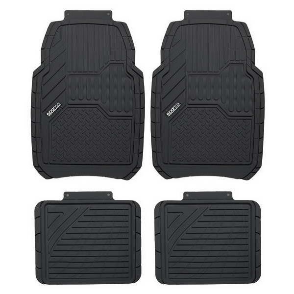 4 Tapis de sol PVC noir auto universels lavables kit avant arrière pas cher