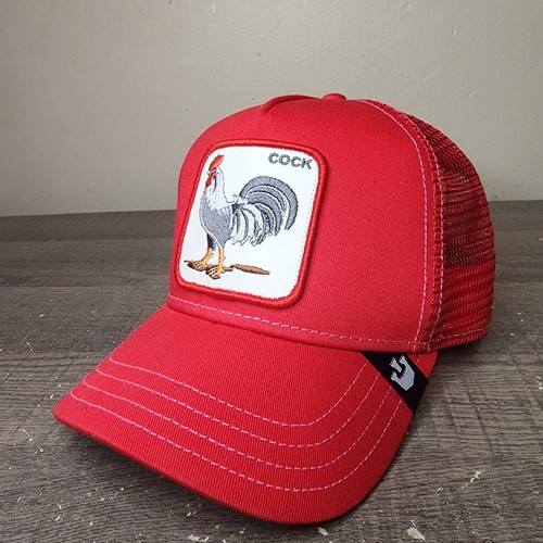 Goorin Bros Farm Hat Snapback Trucker Cap Red Rooster Cock Patch - Imagen 11 de 11