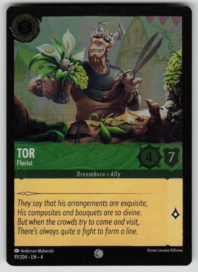 Tor - Florist Cold Foil Common Ursula's Return 91/204 Lorcana TCG Near Mint