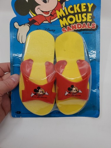 Vintage Walt Disney Mickey Mouse Sandals By Durham NOS Hong Kong - Picture 2 of 3